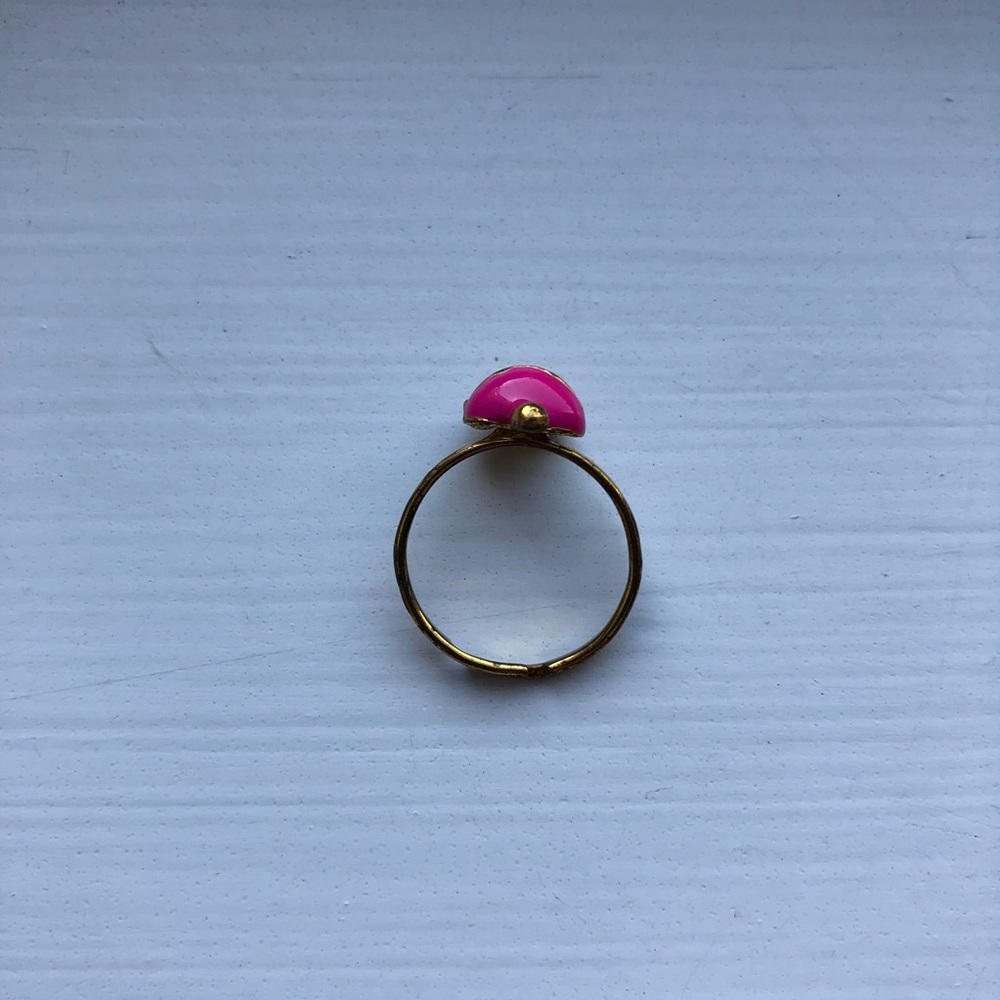 Vintage gold, pink & diamond bitten apple ring - Picture 5 of 7